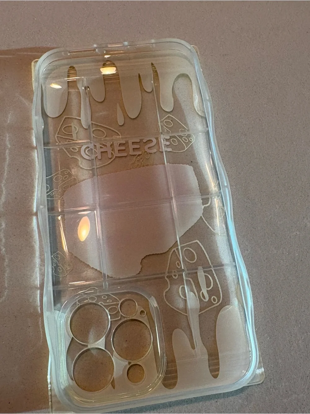 Clear iPhone 13 Pro Max Case with Yellow Cheese Graphic